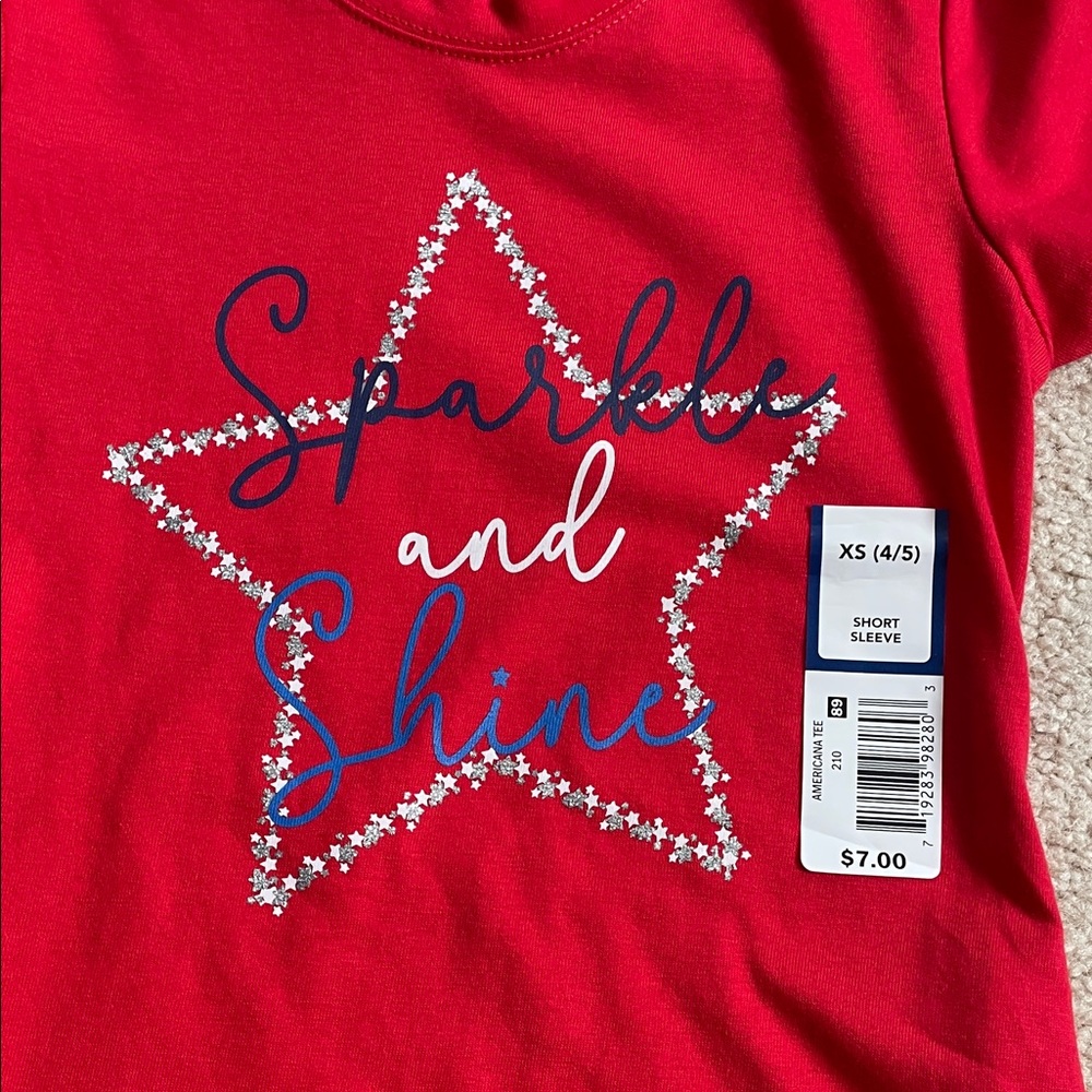 Red Sparkle and Shine Kids T-Shirt - Picture 5 of 6